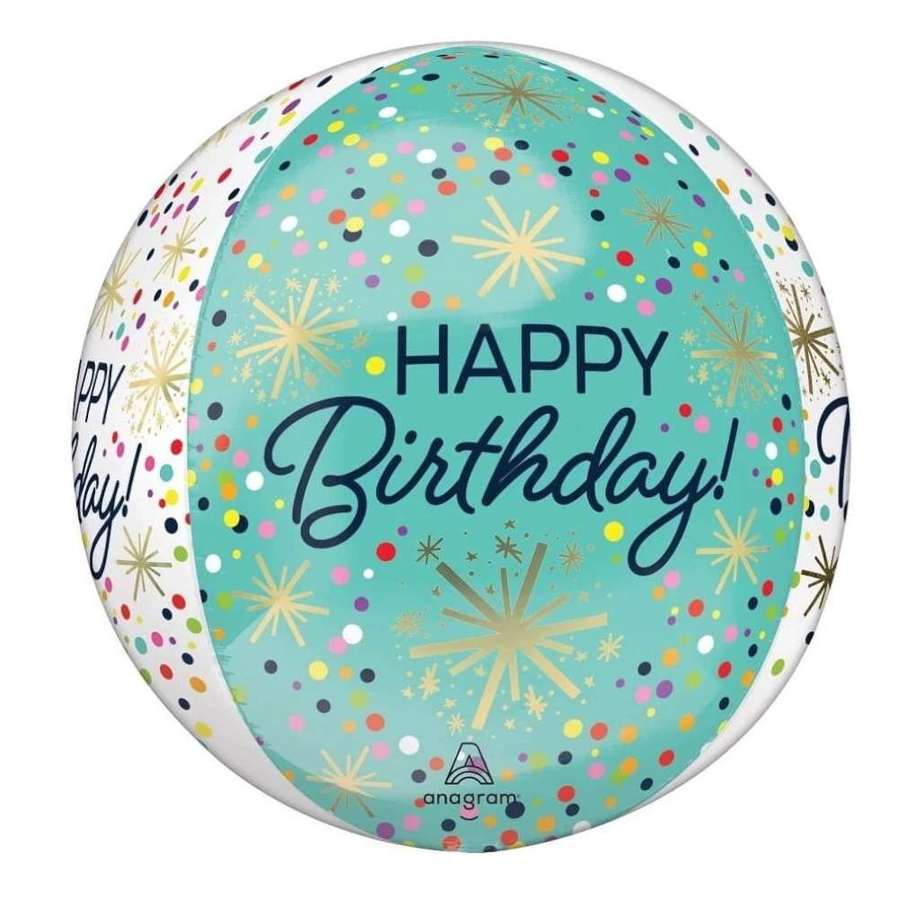 Happy Birthday Orbz Balloon (1 per balloon)