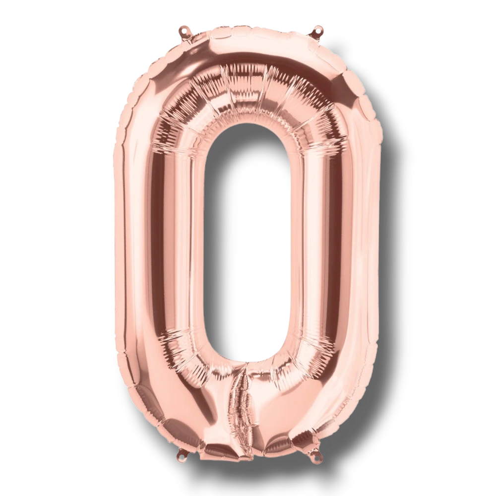 Globo 14" Numero 0 Oro Rosa C/1