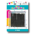 Vela Negra Con Brillos C/12
