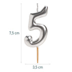 Vela Comic Plata Numero 5 C/1