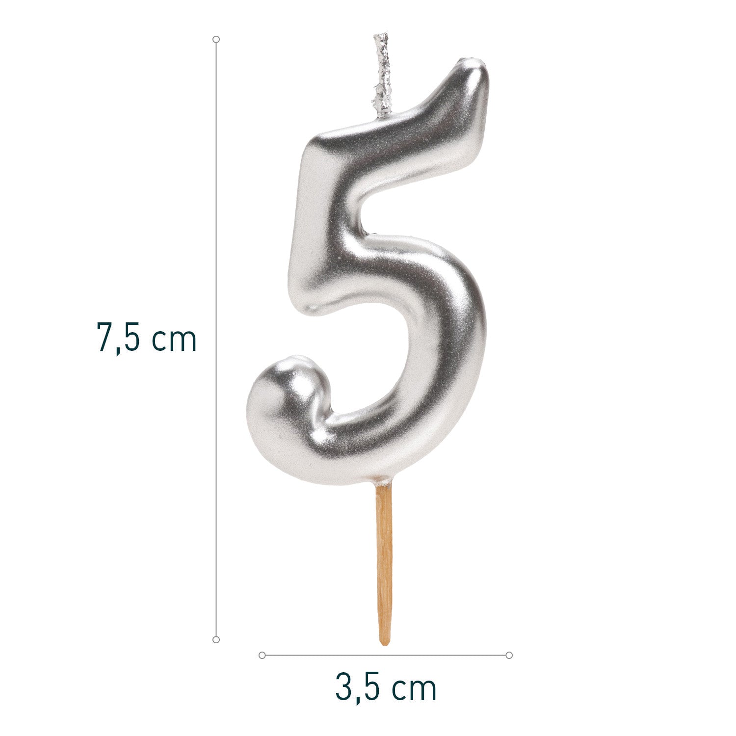 Vela Comic Plata Numero 5 C/1