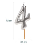 Vela Comic Plata Numero 4 C/1