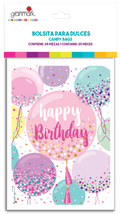 Happy Birthday Sweet Balloons Candy Bag C/25