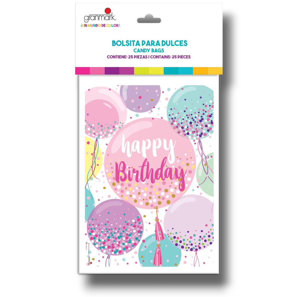 Happy Birthday Sweet Balloons Candy Bag C/25