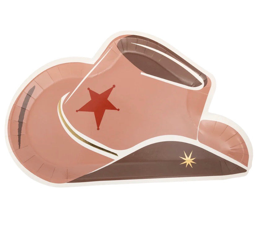 Cowboy Tan Hat Figurine Plate C/8