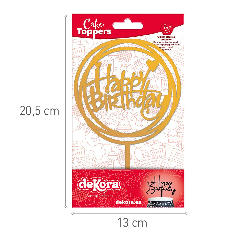 Cake Topper Happy Birthday Golden C/1
