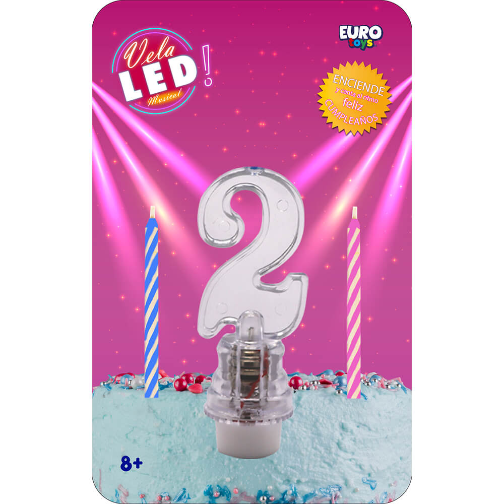 Vela Led Numero 2 C/1