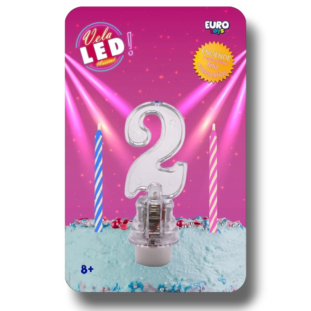 Vela Led Numero 2 C/1