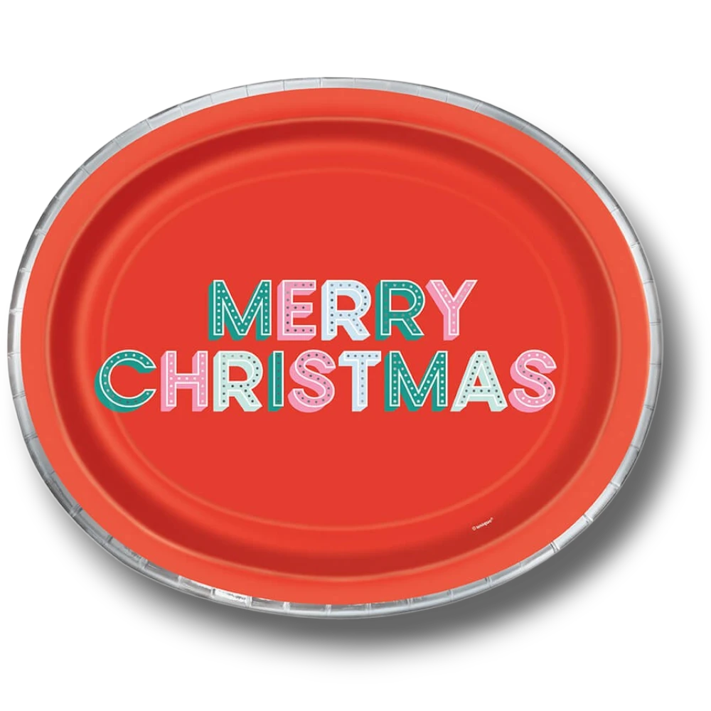 Plato Ovalado Bright Santa C/8
