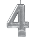 Silver Number 4 Candle C/1