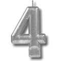 Silver Number 4 Candle C/1
