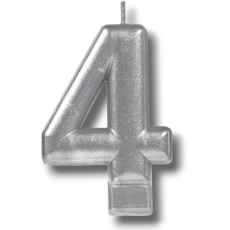 Silver Number 4 Candle C/1