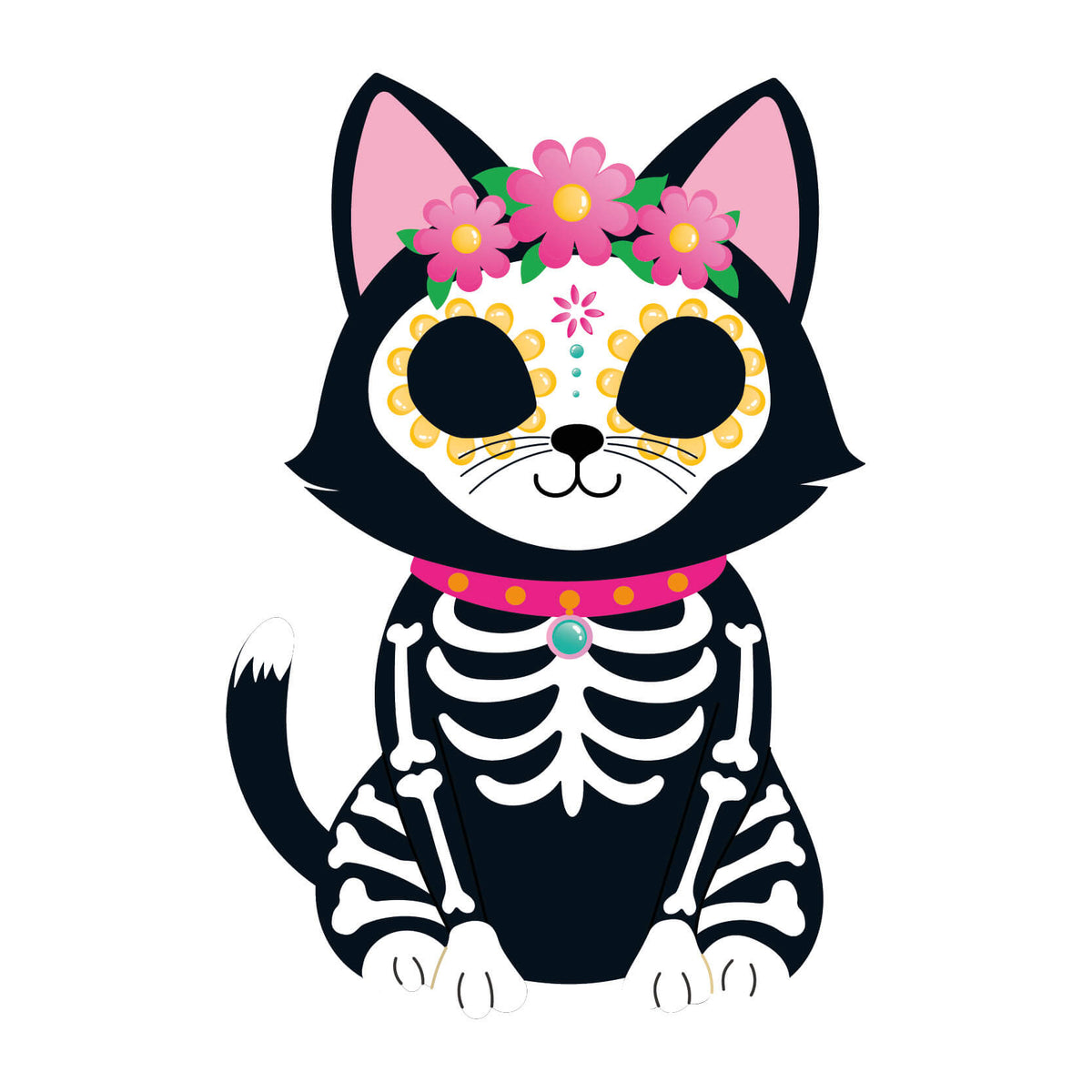 Figura Coroplast Gatito Dia De Muertos C/1