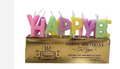 Happy Birthday Candle Pastel Colors C/1