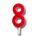 Jumbo Candle Number Red 8 C/1