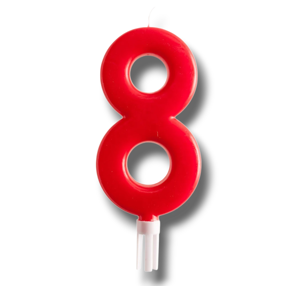 Jumbo Candle Number Red 8 C/1