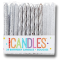 Velas Espiral Glitter y Plata C/24