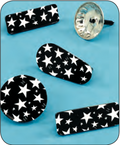 Metal Rattle Black &amp; White Star C/1