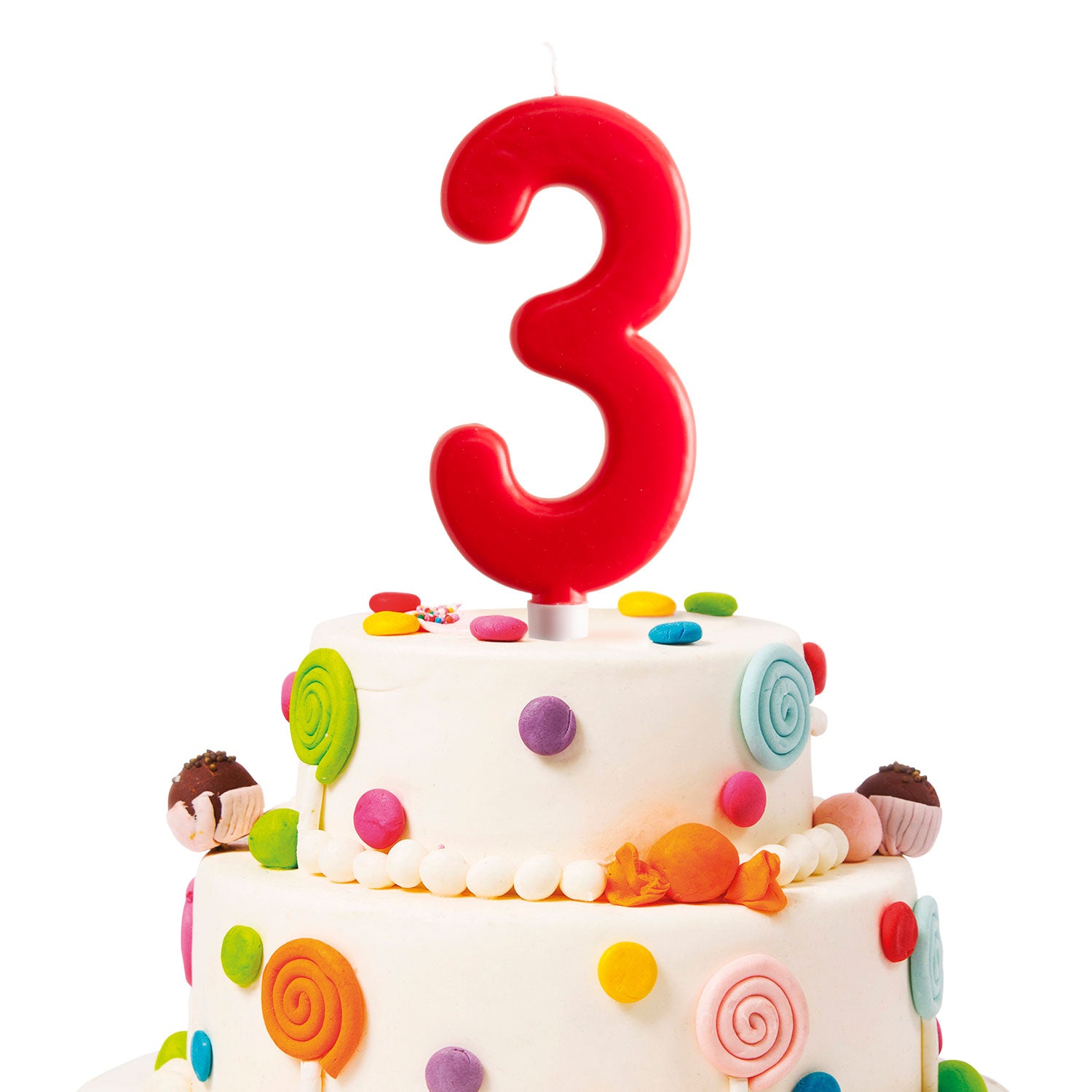 Vela Jumbo Numero Rojo 3 C/1