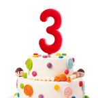 Vela Jumbo Numero Rojo 3 C/1