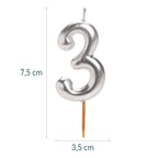 Vela Comic Plata Numero 3 C/1