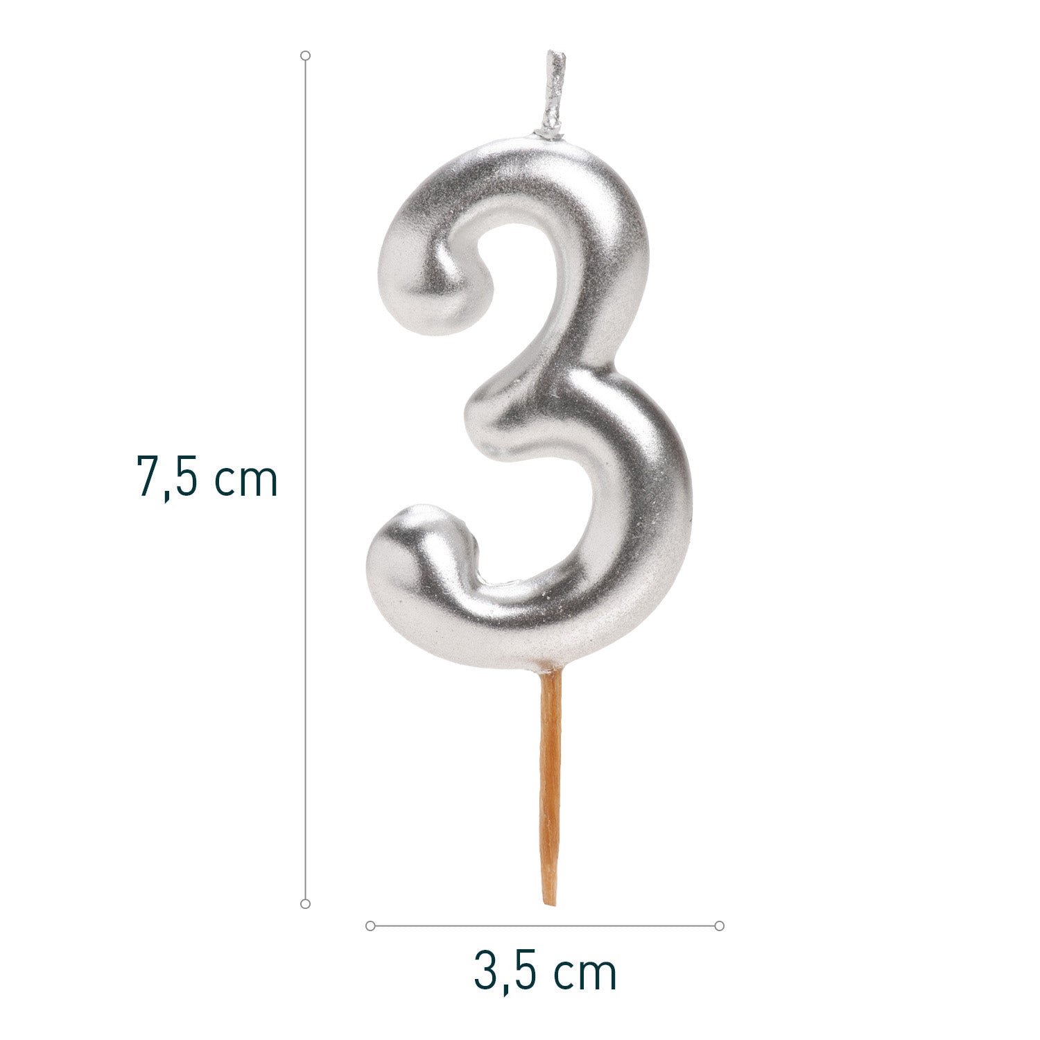 Vela Comic Plata Numero 3 C/1