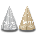 Mini Party Hat HBD Plata / Oro C/12