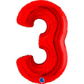Globo 40" Numero 3 Red