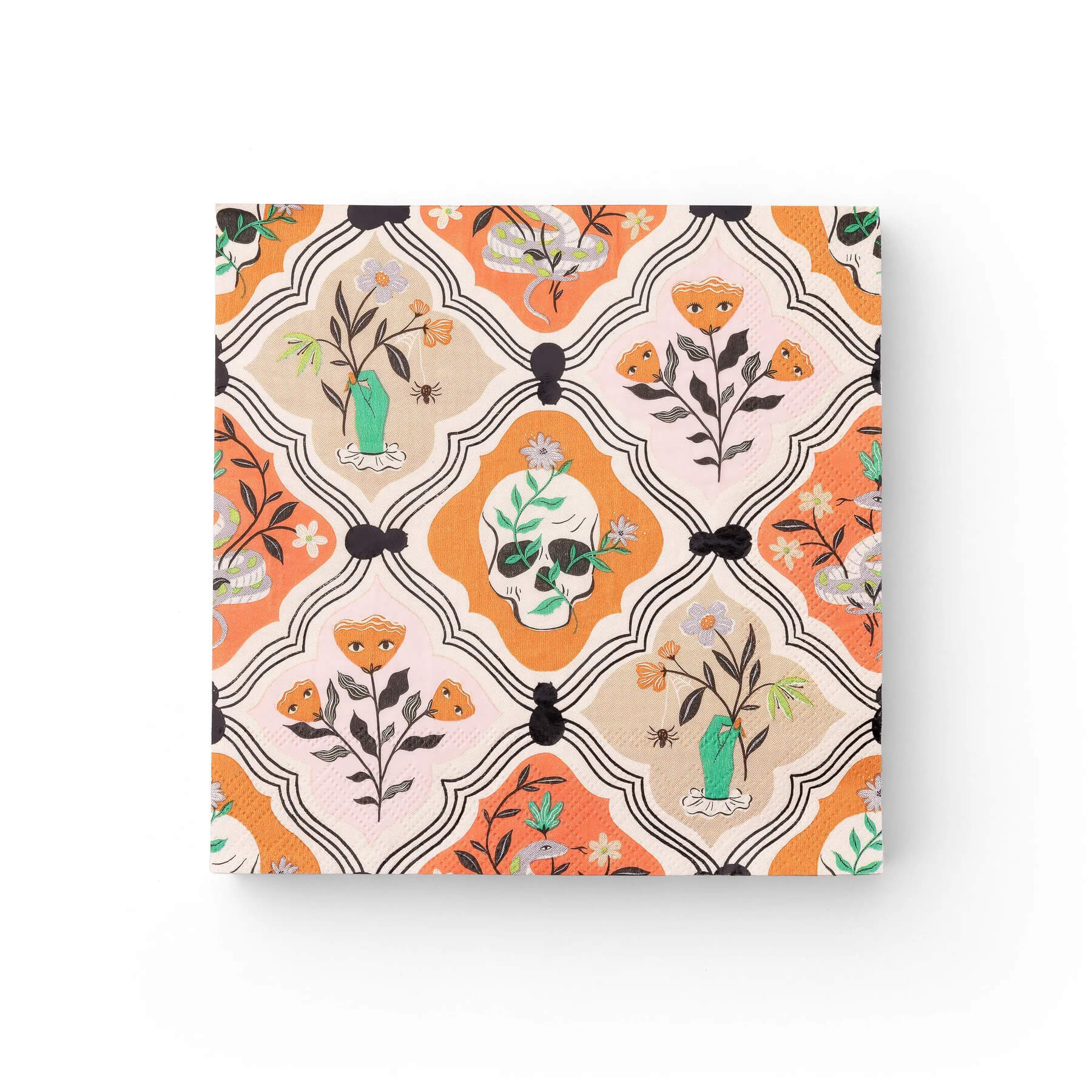 Servilleta G Floral Skulls & Spiders C/20