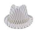 White Striped Fabric Hat C/1