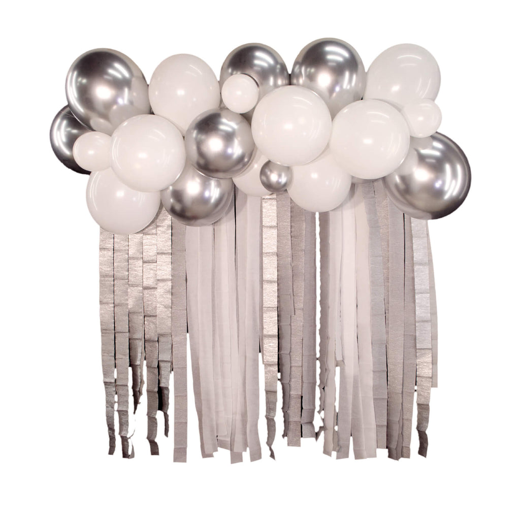 Balloon Backdrop Kit Plata C/1