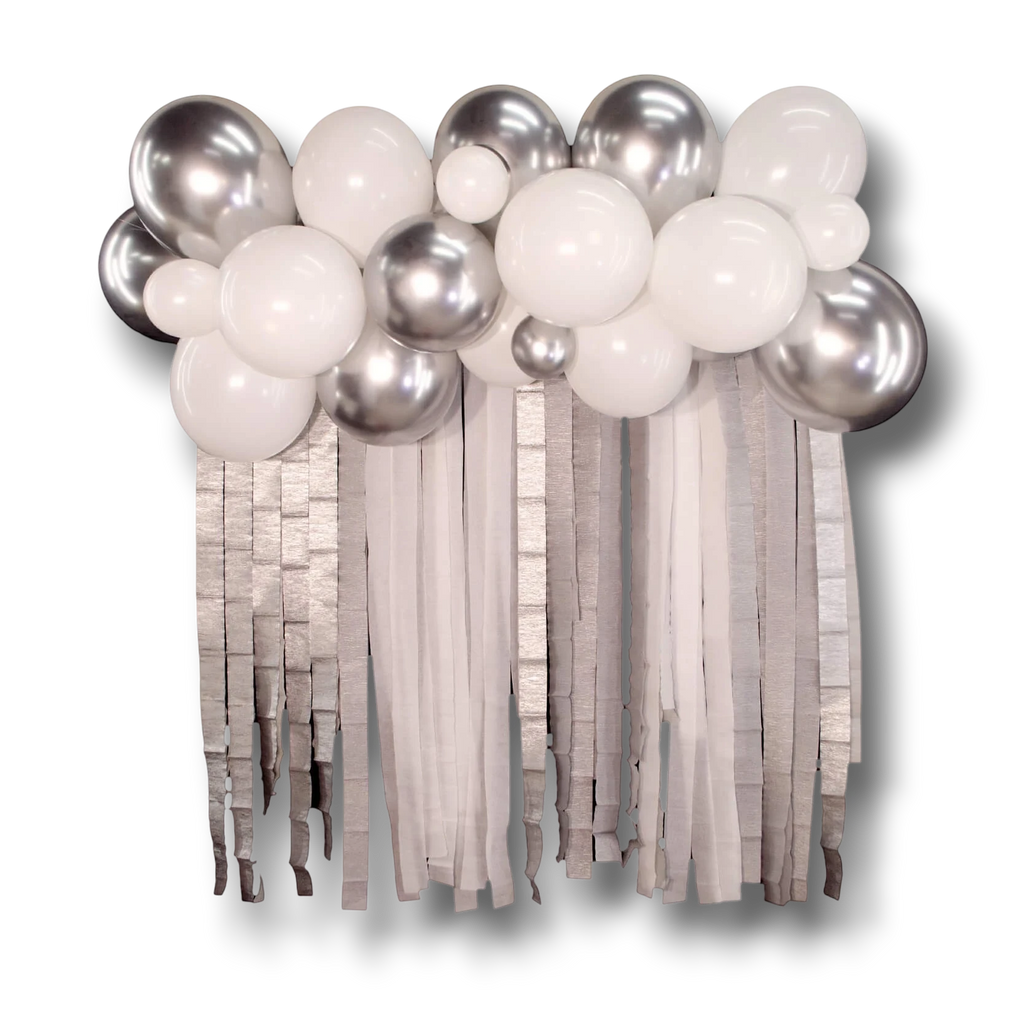Balloon Backdrop Kit Plata C/1