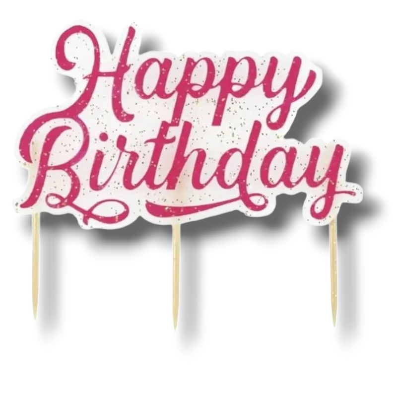 Happy Birthday Pink Candle (1 Count)