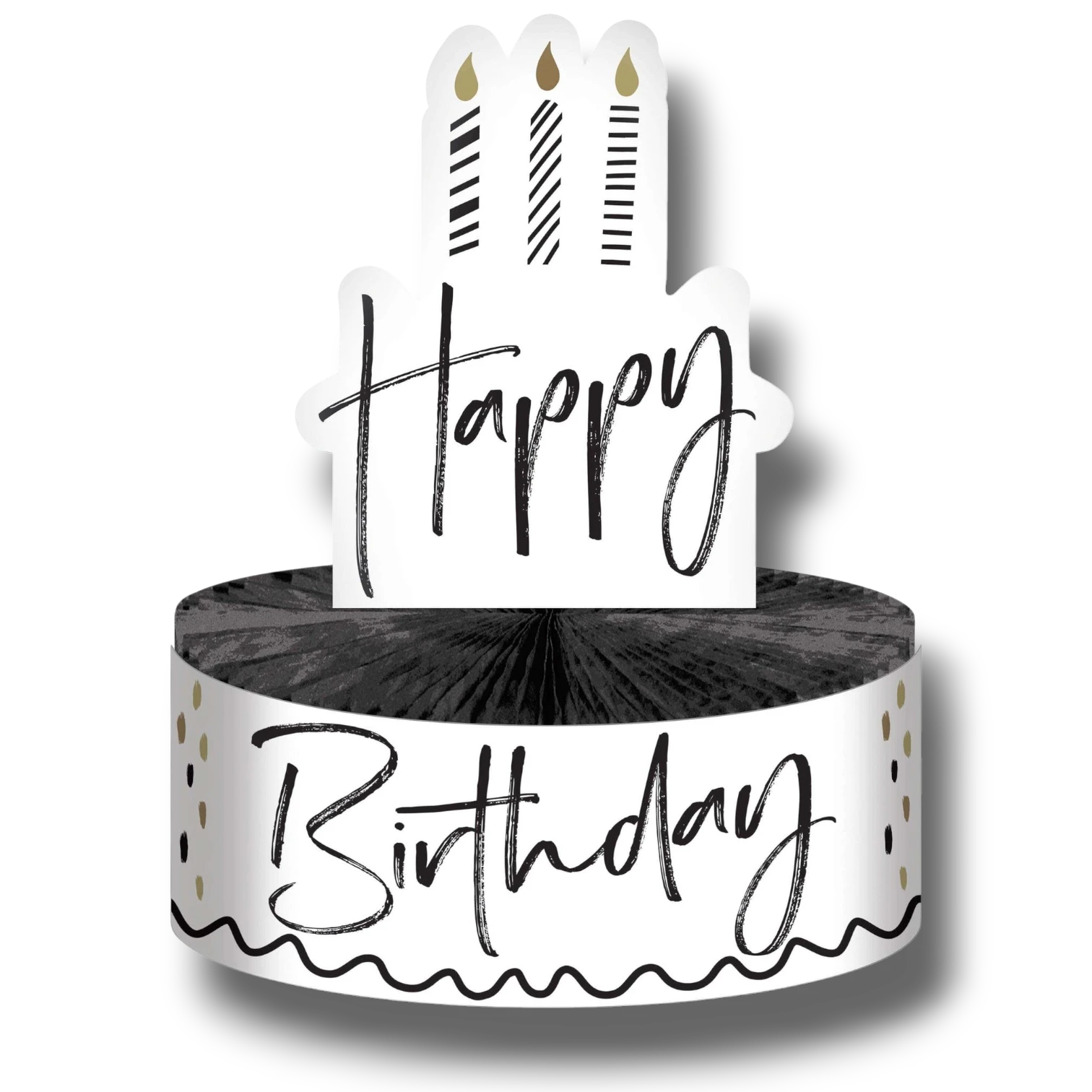 Centro de Mesa Happy Birthday Golden Wishes C/1
