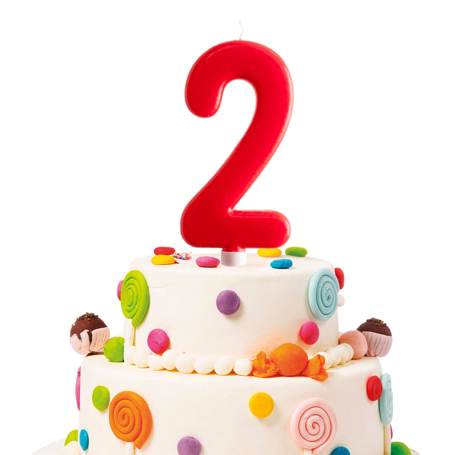 Vela Jumbo Numero Rojo 2 C/1