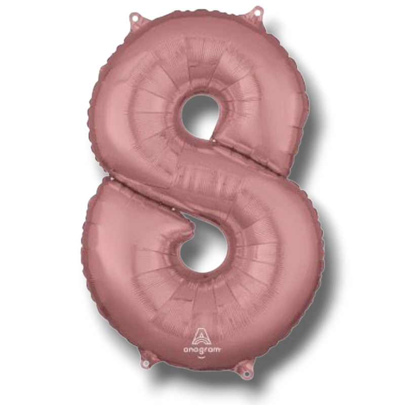 Globo 26" Numero 8 Oro Rosa C/1