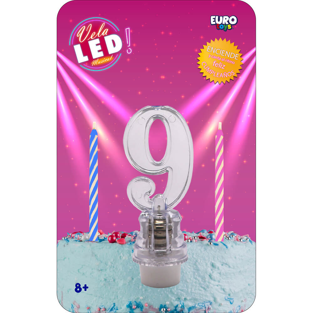 LED Candle Number 9 C/1
