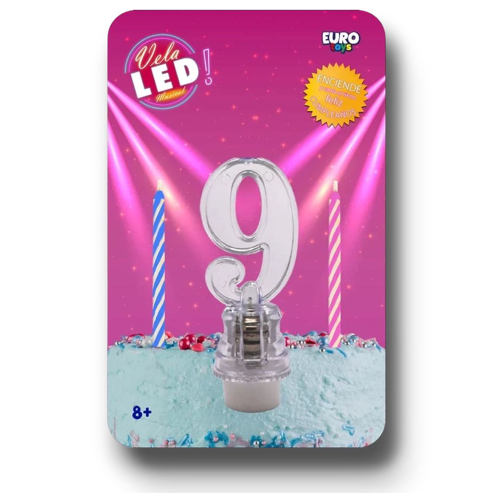 Vela Led Numero 9 C/1