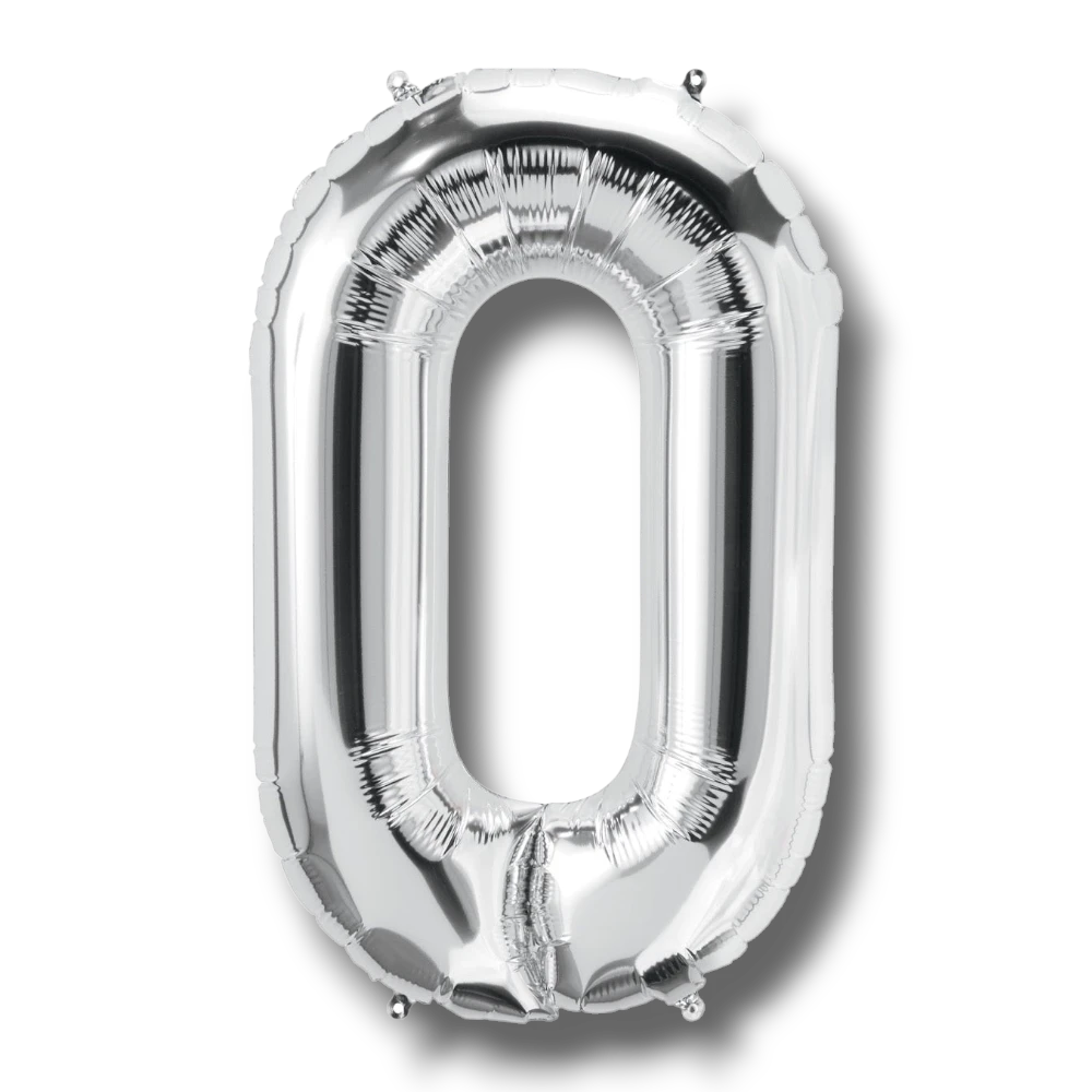 14" Balloon Number 0 Silver C/1