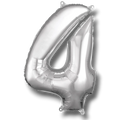 Globo 26" Numero 4 Plata C/1