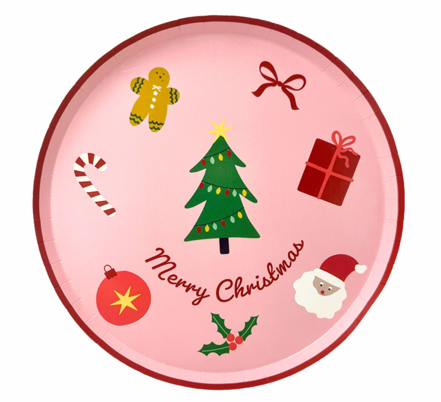 Plato 9" Dulce Navidad C/8