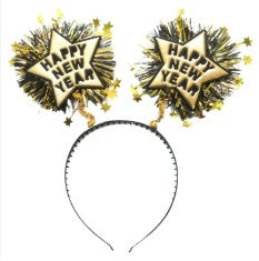 Diadema Con Luz Dorado HNY C/1