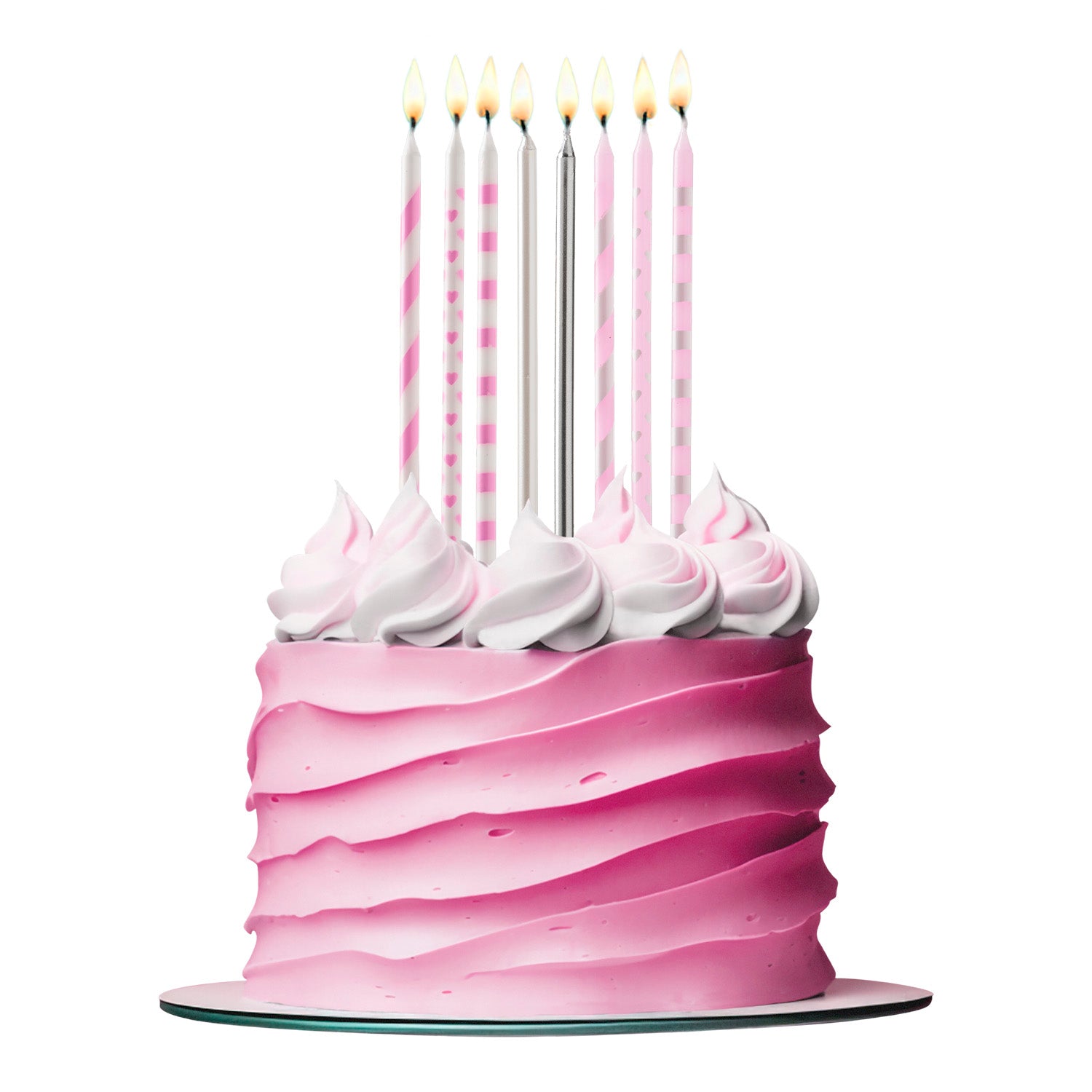 Vela Cumpleaños Mix Rosa C/16
