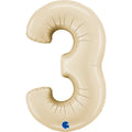 Balloon 40" Number 3 Ivory Cream C/1