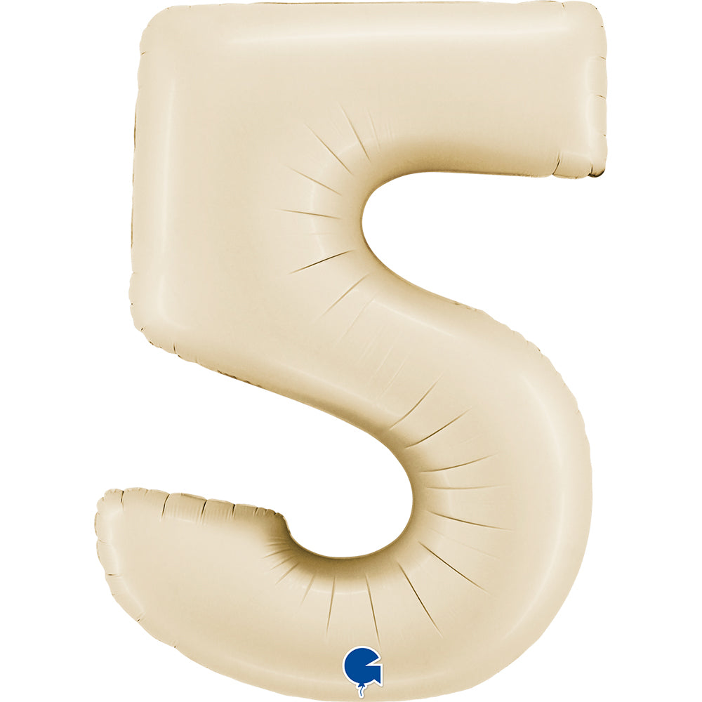 Globo 40" Número 5 Ivory Cream C/1