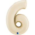 Globo 40" Número 6 Ivory Cream C/1
