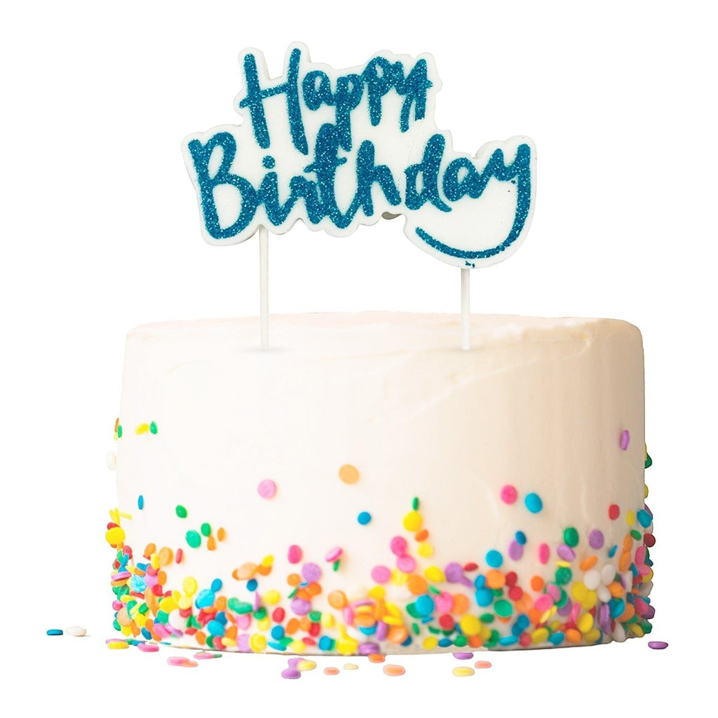 Vela Cumpleaños Happy Birthday Azul C/1