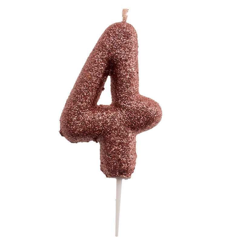 Vela Oro Rosa Número 4 C/1