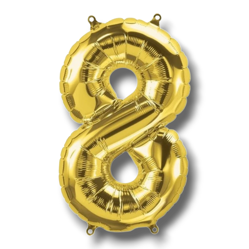 Globo 14" Numero 8 Oro C/1
