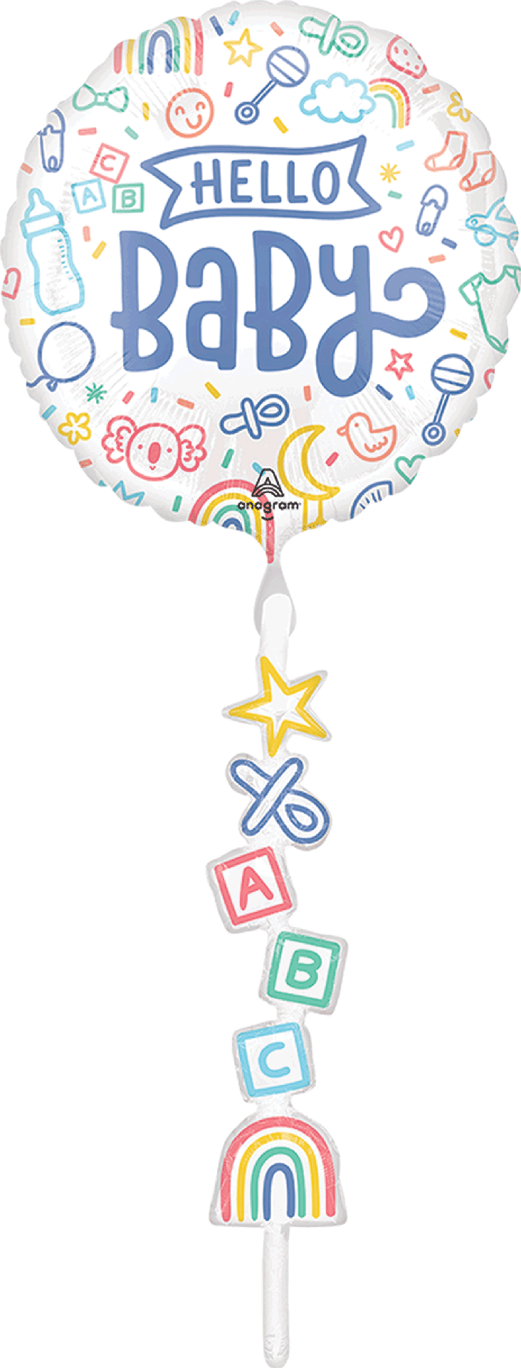 Balloon 36" Airwalker Hello Baby C/1